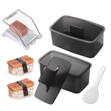 Musubi Press Mold Kit, 2 Pack Clear Musubi Maker with Stainless Steel 304 Luncheon Meat Slicer