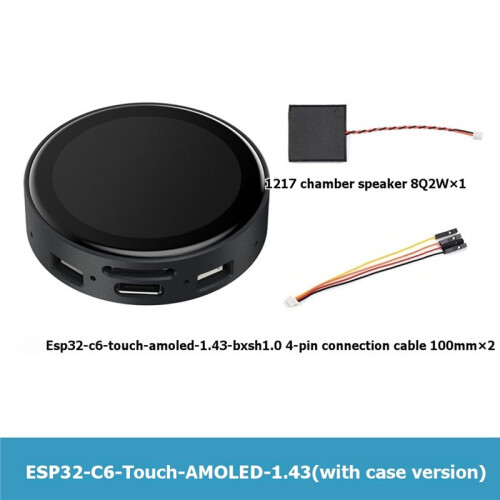 ESP32-C6 1.43inch AMOLED Round Touch Display Development Board 160MHz RISC-V Processor 466x466 Pixels, QSPI Interface 1