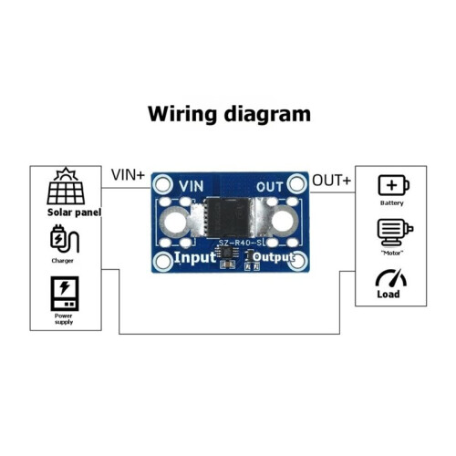 High Current Ideal Diode Module 40A No Grounding Required Voltage Limitations with 2μs Fast Response Without Terminals 2