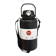 Brocca Termica Isolante In Acciaio Inox da 2000 Ml di Capacità con Tracolla, Manico e Cannuccia, A Prova di Perdite, per Vacuum flask