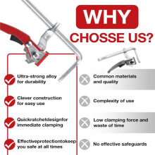 Ratchet F Clamp Quick Release Woodworking Table Clamp, Guide Rail Track Clamp for Circular Saw Workpiece Fixing