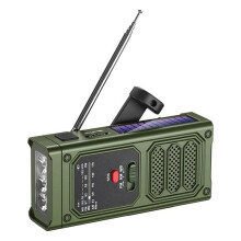 Solar Hand Crank Radio AM/FM/NOAA Portable Weather Radio with LED Flashlight SOS for Outdoor Survival Emergency Camping