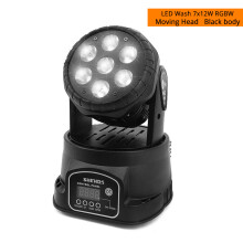 SHEHDS LED 7x12W 4IN1 Par-valo, musta, DMX512-ohjattu liikkuva valaisin
