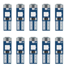 10PCS Super Bright T5 LED Dashboard Light Bulbs 3SMD 3030 Wedge Instrument Panel Cluster Indicator Signal Lamps A