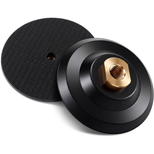 2 Pack 4 Inch Rubber Backer Pad 5/8"-11 and Loop Flexible Backing Pad Threaded Insert Hook and Rubber Backing Plate