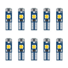 10PCS Super Bright T5 LED Dashboard Light Bulbs 3SMD 3030 Wedge Instrument Panel Cluster Indicator Signal Lamps C