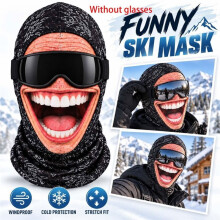 3D Face Printed Old Full Face Mask Winter Ski Hood with Eye Hole Stretch Breathable Headwear Cosplay Party Cover B
