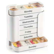 7Day, Drawer Style Pill Organizer,Portable Design with Removable Sliding Drawers for Daily Medication Storage