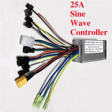 24V/36V/48V 3 Mode Sine Wave Brushless Motor Controller 350W 25A for S866 V889 S966 No. 2 Protocol LCD Meter E-Bike