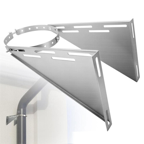 Adjustable Chimney Pipe Wall Support Bracket for 6" 8" Double Wall Stove Pipe Fireplace Pipe Wall Mount Holder 1