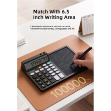 LCD Writing Tablet & Calculator: Large Screen Display, Solar Assisted Desktop Calculator for Office, Study, Business Use