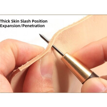 Punzón para Coser Cuero con Forma de Diamante, de Ébano y Latón, Herramienta Artesanal, Punzón de Costura Manual, Punzón Cónico para Bricolaje