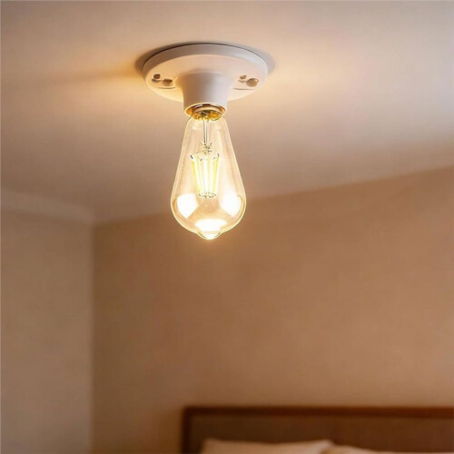 5 Pack Lamp Holder E26 Medium Base, White Ceiling Light Sockets for Incandescent & LED Bulbs, 600V/660W 1