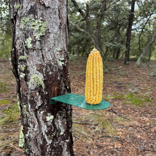 Squirrel Corn Cob Feeder Platform for Outside Backyard,Backyard Wildlife Feeding Station,Fits Tree Trunk or Fence Post 2