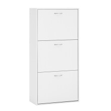 Woltu schoenenrek, 3 niveaus, wit, 23 x 58 x 118 cm, met 3 opvouwbare laden