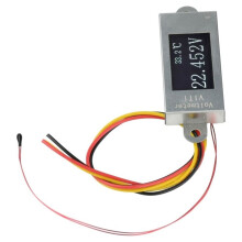 Ultra-Thin Digital Voltmeter DC5-30V OLED Display Voltmeter Temperature Sensor NTC Probe 1-6S Voltage Monitoring