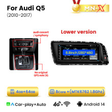 Navifly Multimedia-Display, 8,8 Zoll, Android 14, kabellos, CarPlay, Android Auto, GPS, für Audi Q5 2009-2017, 4-64G Low