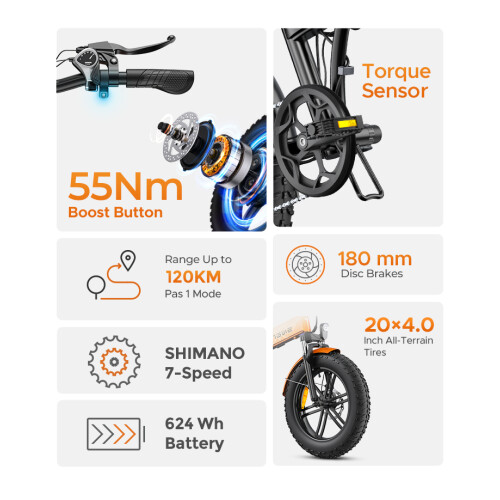 ENGWE ENGWE EP-2 Boost Electric Bike, no throttle, brown 1