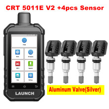 LAUNCH X431 Creader 2 TPMS-Tool, Diagnosegerät mit 12 Reset-Services, 4 Stück schwarze Sensoren