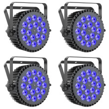 U'King PAR lichtset van 4 stuks, 180W RGBWA+UV LED, DMX512 en stroboscoopeffect voor disco en evenementen