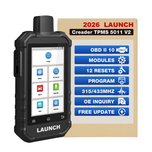 LAUNCH X431 Creader 2 TPMS-Tool, Diagnosegerät mit 12 Reset-Services, 4 Stück schwarze Sensoren 1