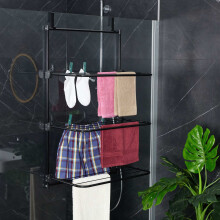 Tendedero de ropa plegable para colgar en la puerta, diseño de hierro
