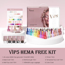 VENALISA Kit de esmalte de uñas en Gel libre de Hema, Rosa brillo precioso