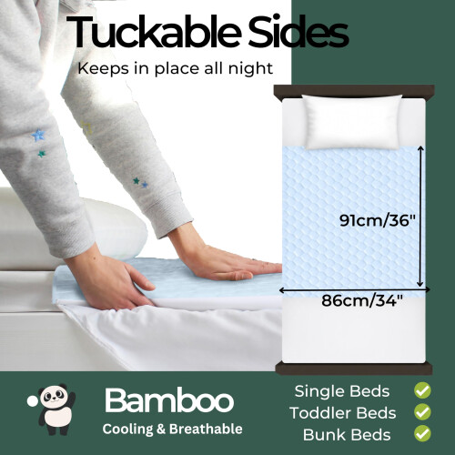 Hygge Sheets Blue Bamboo Organic Potty Training Bed Pads Washable 2