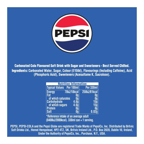 Pepsi Pepsi Cola | 330ml Can | 24 Pack 2
