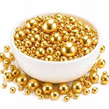 Lozadia 100g Edible Easter Sprinkle Metalic Pearl Sprinkles Of Gold Pearl Sugar Sprinkles, Edible Cake Topper Decorations,Gold Sugar Balls for Cupcak