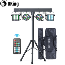 U'King foco Par 4 en 1 RGBW, con soporte, bolsa y control remoto, para escenario y discoteca