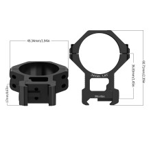 WestHunter Picatinny-Zielfernrohrmontageset, Mittelhöhe 32 mm, 20 mm Schiene, für 34 mm Tubus, schwarz