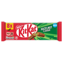 KitKat 2 Finger Hazelnut Flavour Chocolate Bar Multipack, 8 x 20.7g | Pack of 1