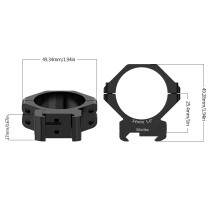 WestHunter Picatinny-Zielfernrohrmontageset, Mittelhöhe 32 mm, für 34mm Tubus, Schwarz