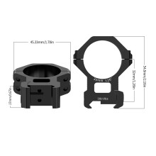 WestHunter Picatinny-Zielfernrohrmontageset, 32 mm Mittelhöhe, für 30 mm Tubus, schwarz