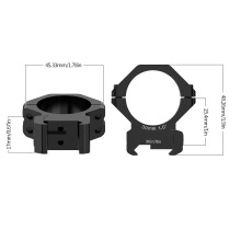 WestHunter Picatinny-Zielfernrohrmontageset, Mittelhöhe 32 mm, 30 mm Tubus, Schwarz