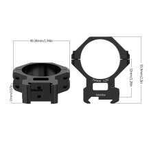 WestHunter Picatinny Zielfernrohrmontageset, Mittelhöhe 32 mm, 20 mm Schiene, für 34 mm Tubus, schwarz