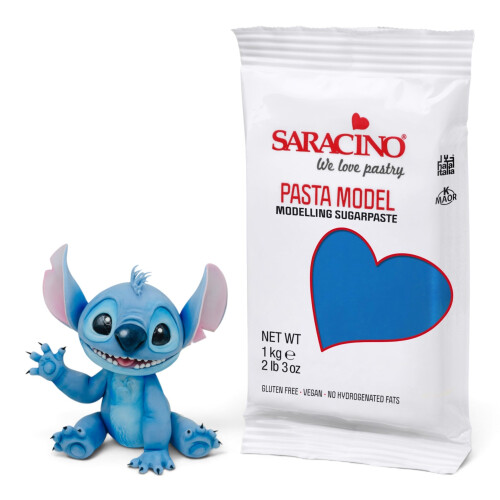 Saracino Sugar Paste Model Blue Modelling Paste 1 kg Gluten Free Made in Italy