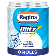 Regina Blitz, 8 Rolls of Household Towel, 3-Ply