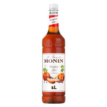MONIN Premium Pumpkin Spice Syrup 1L, for Coffees, Frappes and Hot Drinks