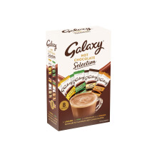 Galaxy Hot Chocolate Sachet Selection 25g x 8 | Hot Chocolate Gift Set Featuring 4 flavours of Galaxy Chocolate including Instant Hot Chocolate, Cara