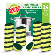 Scotch-Brite Classic Heavy Duty Dishwand Refills for Cleaning Kitchen, Bathroom, and Household, 12x2 Sponge Refills