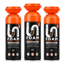 Airpure Foam Drain & Pipe Cleaner Citrus Fresh 400ml x 3 – Powerful Foaming Drain Unblocker & Pipe Cleaner for Kitchen, Bathroom, Sinks & Pipes –
