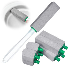 Pumice Stone for Toilet, 8 Pumice Cleaning Stones Refills with Extra Long Non Slip Long Handle, Toilet Pumice Stone Sticks Hard Water Ring Stains for
