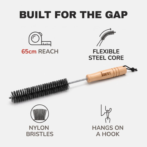 Radiator Cleaner Brush 2 Pack, 65cm Long Thin Radiator Duster, Wood Handle 2
