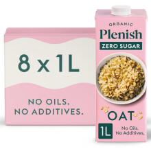 Plenish Organic Zero Sugar Oat Milk, 1L (Pack of 8)