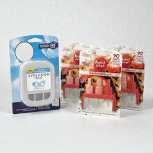 Perfect Scents Plug In Air Freshener Starter Kit – Includes 1 Electric Unit and 3 Refills – APPLE & CINNAMON Scent – Long Lasting Home Fragrance