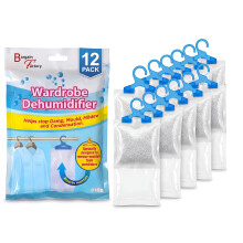 12 Wardrobe Dehumidifier Hanging Bags | 210g Bag Each | Moisture Control for Mold & Mildew Long-term Protection, Ideal for Wardrobe, Bedroom, Kitchen