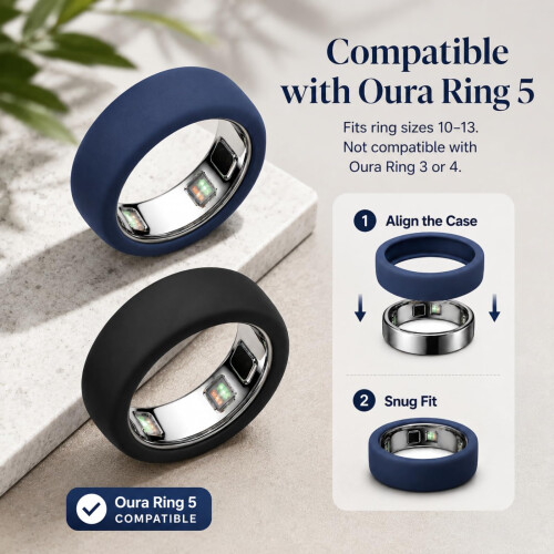 KZTENOY Silicone Case compatible with Oura Ring 5, Size 6-9, 2 Pack 1