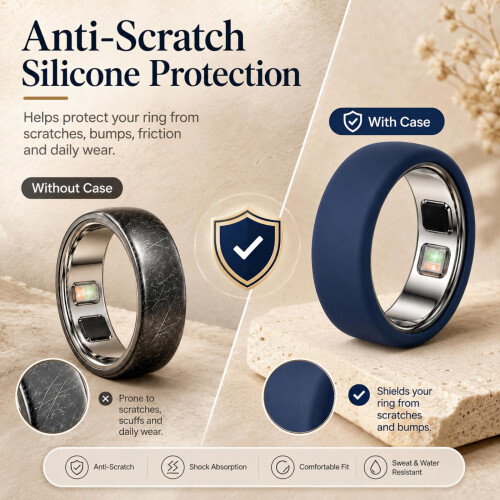 KZTENOY Silicone Case compatible with Oura Ring 5, Size 6-9, 2 Pack 2